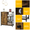 Industrial Storage Cabinet Freestanding Cupboard Sideboard w/ 3 Shelves & Door