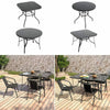 Tempered Glass Top Table Garden Dining Table Outdoor Patio Bistro Umbrella Hole