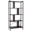 4-Tier Ladder Storage Bookshelf Industrial Leaning Bookcase Unit Display Storage