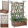 Raised Garden Bed Wooden Elevated Planter Box Hanging Trellis Outdoor Backyard