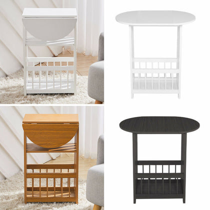 Wooden Magazine Rack Shelf Sofa Side End Table Lamp Desk Stand Storage Cabinet