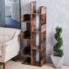 7 Tier Tree Bookcase Bookshelf Floor Standing Wood Shelves Storage Rack Tree NEW