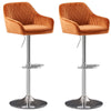 2x Bar Stools Breakfast Comfortable Swivel Gas Lift Kitchen Stool Velvet Chairs