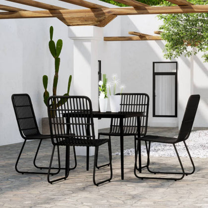 5 Piece Garden Dining Set Black D2U3