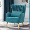 Nordic Fabric Upholstered Accent Sofa Armchair Scalloped Wing Back Tub Chair New