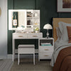 Dressing Table Stool Set with LED Mirror Cabinet Drawer Shelves Makeup Table
