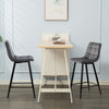 2 Pcs Grey Velvet Bar Stools Breakfast Stool Kitchen Pub Chairs 65 cm seat High