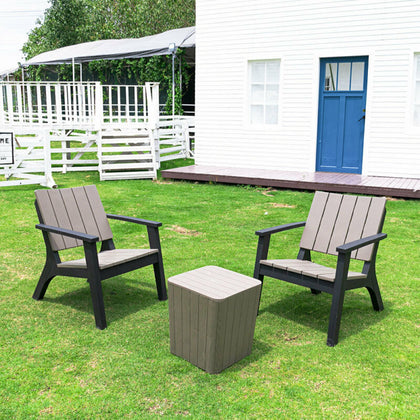 Garden Furniture Set Patio Table & Chair 2 Armchairs Coffee Tea Storage Table UK