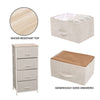 Fabric Cabinets Storage Unit Chest of 4 Drawers Bedside Table Organiser Beige