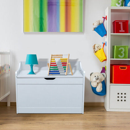 Wooden Storage Chest Bedroom Toy Bedding Organizer Box Entryway Bench Stool Gray