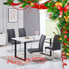 Grey Dining Table And 4 Chairs Dining Room Wood kitchen table and Leather chairs