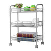 3/4 Tiers Kitchen Trolley Cart Storage Rack Tray Salon Spa Shelf Rolling Wheel