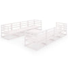 9 Piece Garden Set White Solid Pinewood Z3N6