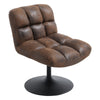 Vintage Swivel Gas Lift Office Chair Quilted Distressed Leather Padded Seat Sofa