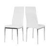 2X White Banquet Dining Chairs Padded Seat Kitchen Chair with Silver Steel Legs