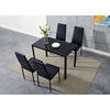 105cm 120cm Glass Dining Table and 4 /6 Padded Chairs Set Home Kitchen Furniture