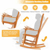 3 Pieces Eucalyptus Rocking Chair Set Ergonomic Outdoor Patio Furniture W/ Table