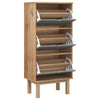 Corona Solid Pine Shoe Cabinet Storage Cupboard Wooden Organizer with Drawer