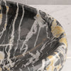 Modern Bathroom Countertop Basin Sink Oval Marble Effect Ceramic Vanity Bowl