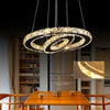 Dimmable Pendant LED Crystal Chandelier Circular Ceiling Light Living Room UK