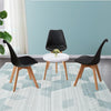 Pair of Dining Chair Faux Leather Black Chair with Soft Seat Dining Room Modern