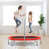 Double Foldable Jumping Fitness Kids Trampoline Rebounder w/ Adjustable Handrail
