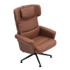 PU Leather Swivel Chair Recliner Armchair Home Lounge Sofa Chair With Footstool