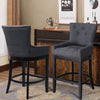 Fabric Breakfast Counter High Stool Chairs Modern Button Back Bar Stools Kitchen