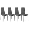 Set of 4 Dining Chairs High Back PU Leather Kitchen Chair Modern Meatl Legs Home