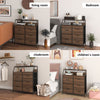 Chest of Drawers Fabric Cabinet Storage with 5 Drawers Metal Frame Wood Grain