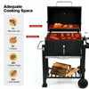 Portable Charcoal Grill BBQ Offset Smoker Combo w/ Wheels & Side Table Camping