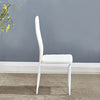 6 Faux Leather Chairs Padded Seat for Kitchen Dining Room Furniture White