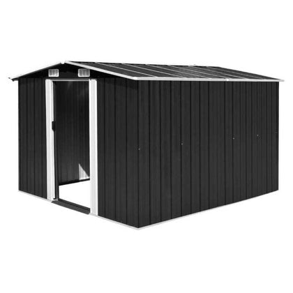 Garden Shed 257x298x178cm Metal Anthracite Outdoor Patio Tool Storage House H8E2