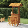 3 Piece Garden Bar Set Solid Wood Acacia K7F0