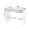 Black Computer Desk 2 Drawer Dressing Table Wooden Furniture Office 100cm - L