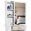 Dressing Table with Drawers, Mirror Stool Set Makeup Desk Vanity Table Bedroom
