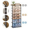 7 Tier Shoe Rack Vertical Tall Storage Shelf Unit Cabinet Organizer Rustic Brown