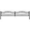 Fence Gate with Spear Black 406x120 -coated Steel R7E9