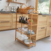 Exquisite Bamboo Shelf Kitchen Bathroom Shelf Flower Stand Storage Shelving Unit