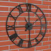 Large Outdoor Garden Wall Clock Big Roman Numerals Giant Open Face Metal 60CM