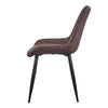 2pcs Home Office Faux Leather Brown Dining Chair Kitchen Chairs Upholstered Seat