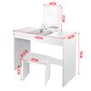 Dressing Table with Mirror Stool Makeup Desk Set Vanity Bedroom Furniture White