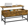 Industrial Split Lift-top Coffee Table with Storage Compartments & Metal Legs