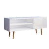 Modern TV Cabinet Led Light White High Gloss Stand Unit 110CM for Living Room WH