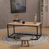 Wooden Coffee Tea Table With Metal Frame Industrial Living Room Table Rectangle