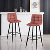 Set of 2 Dining Chairs Bar Stools Velvet Upholstered Metal Legs Barstool Chair