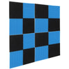 48pcs Blue&Black Studuio Soundproofing Acoustic Wedge Foam Tiles Wall Panels UK