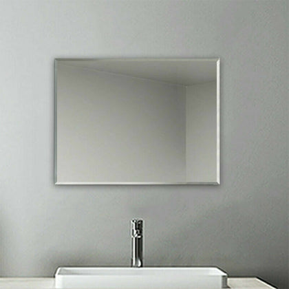 600x450 Frameless Bathroom Mirror Plain with Wall Mounted Hanging Fixing Mirror