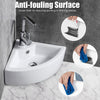 Bathroom Corner Ceramic Vessel Sink Counter Porcelain Bowl Basin W/ Faucet Hole