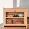 Bamboo Bread Box Large Natural Wood Countertop Bread Storage Shelf Bin Container